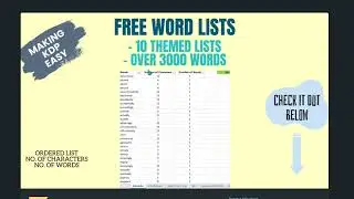 Free Themed Word Lists Download for KDP