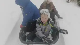 (HILARIOUS) SLEDDING BEHIND A 4WHEELER!