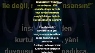 Zavallı insan! Kendini gereği gibi bilemedi tanıyamadı Çok ötelerden yücelerden ezel âleminden geldi