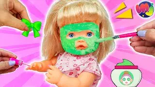 🎀 Bebé se hace una mascarilla 💅  KIT Maquillaje y uñas para ser una princesa 👑