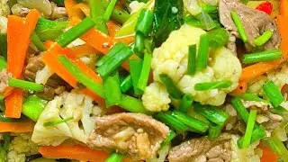 របៀបធ្វើខាខាត់ណាសាច់គោ I Fry Beef Cauliflower -18