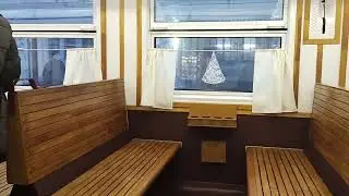 отправление ретро поезда Лахта от удельной в сторону Зеленогорска