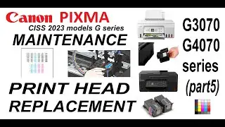 PIXMA G3070 G3270 G3470 G3570 G3770... G4070 MAINTENANCE (part5) Print Head Replace, Ink absorber