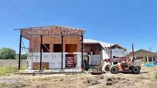 Day 1 of Installing Roof Trusses