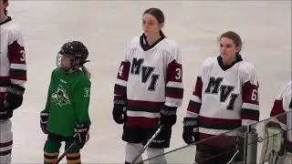 Ada Vanderbilt Honors the Flag! @MVI Hockey, 2-7-2023