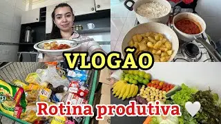 VLOGÃO- ROTINA PRODUTIVA + COMPRAS de SUPERMERCADO e HORTIFRUTI da QUINZENA por- Jane Uchôa💕