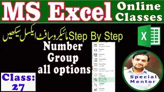 MS Excel-Class 27 |Number Group in excel sheet |special mentor