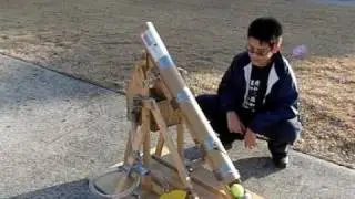 Rube Goldberg Trebuchet - High Speed Video