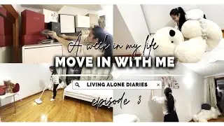 LIVING ALONE DIARIES | MOVE IN WITH ME  | NEW APARTMENT | NEW YORK | CLEANING OUT | UNPACKING ♡.•*