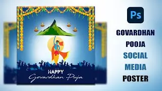Photoshop: Govardhan Puja Social Media Post Design | Govardhan Puja Facebook, Instagram Design Ideas
