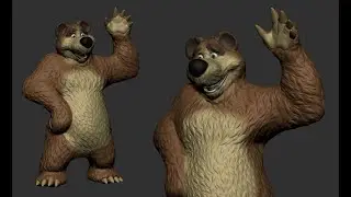 Bear cartoon sculpt - timelapse