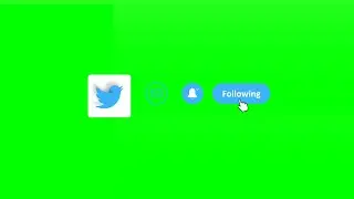 Animated Twitter  logo, Follow and Notification icon green screen  video || free stock video