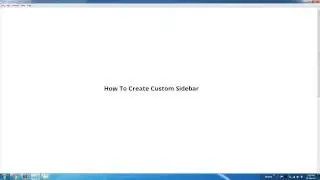 How To Create Custom Sidebar and Adding Widgets to Sidebar