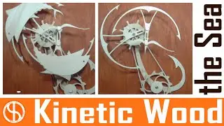 wood kinetic marine sculpture - the sea