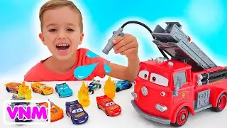 Vlad và Niki chơi với Disney Xe và ăn mừng Sét McQueen Ngày