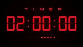 2 Hours Digital Countdown Timer with Simple Beeps ⭕️