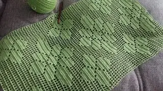 How to knit a crochet napkin rectangular in the technique of fillet knitting Part 1