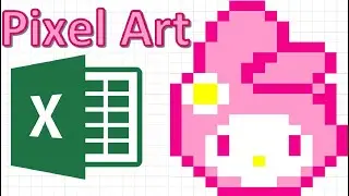 [PixelArt] Learn How To Draw My Melody In Excel Step By Step!