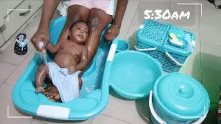 5a.m. 8 weeks old Newborn Morning Routine | First Time Mom + Baby face reveal