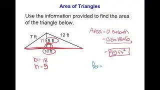U6V5 - I can find the area of a triangle and use this area equation to find a missing value.