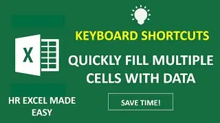 Excel Keyboard Shortcuts  -  Enter Same Text Into Multiple Cells At Once