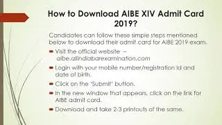 AIBE XIV Admit Card