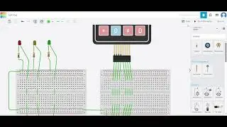Keypad Lock with Red Yellow Green LEDs – Arduino Tinkercad (No Talking)