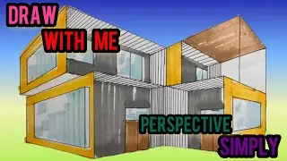 How to Draw a House 2 points perspective|Villa House