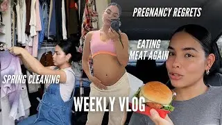 SPRING CLEANING, PREGNANCY REGRETS, EATING MEAT AGAIN + BABY SHOWER PREP! (weekly vlog)