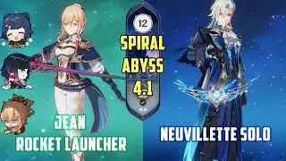 C2 Jean Rocket Launcher - C0 Neuvillette SOLO | Spiral Abyss 4.1 Floor 12 9 Stars | Genshin Impact