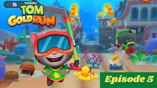 Talking Tom Gold Run :  Let's go snorkel with The splashy Tom, Gameplay, Episode 5