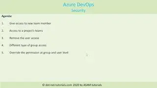 AzureDevOps Security | Add user | Delete User | Different security groups
