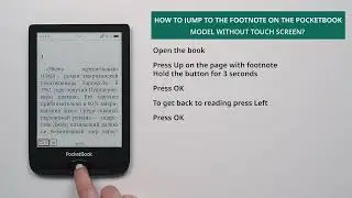 How to jump to the footnote on the PocketBook model without touch screen?