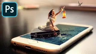 3d Pop Out Effect | Phone Lost Girl Photoshop Manipulation | Photoshop Tutorial