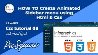 How to create a Animated Sidebar Menu using Html Css without Javascript | Css Tutorial 08