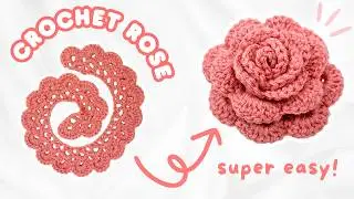 SO EASY! how to crochet a rose flower for BEGINNERS | crochet flower tutorial step by step 🌹