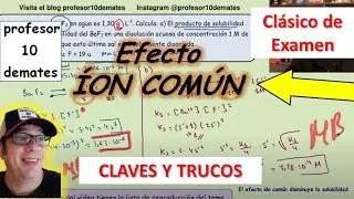 Equilibrio de solubilidad Efecto Ión común ejercicios resueltos Química 2 Bachillerato