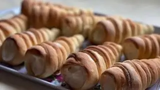 Рецепт трубочек с творожным кремом 🧁🤤 нежные и не жирные. Можно готовить из слоеного теста.