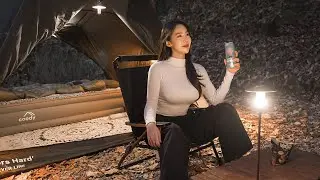 🍂Realaxing SOLO Camping at the end of Fall, When Fallen LeavesㅣCamping ASMR