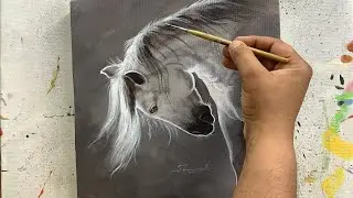 Easy Acrylic Horse Painting | Learn how to paint a beautiful acrylic horse | Tutorial for Beginners
