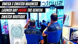The madness of the OMEGA X Swatch 'Moonswatch' launch, from INSIDE the Geneva Swatch Boutique 🤯