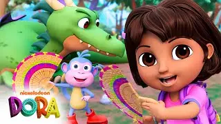 Fan the Dragon with Dora & Boots! 🪭 BRAND NEW Scene | Dora & Friends
