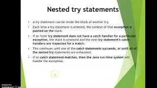 More About multiple catch block and nested try blocks