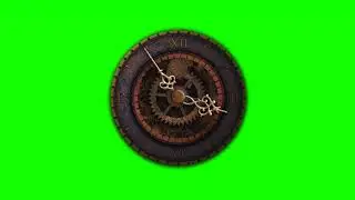 4K Green Screen Free - SPINNING MOONDIAL CLOCK