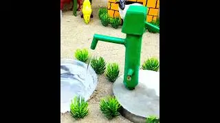 Mini hand pump water project with cow washing | tractor 
