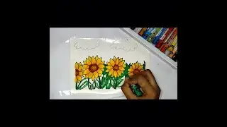 How to draw a sunflower garden |Jannat's Art Corner |