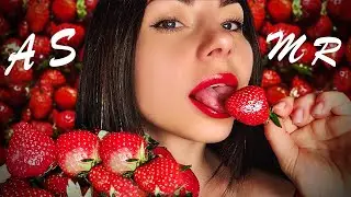 ASMR STRAWBERRY WITH WHIPPED CREAM 🍓 mukbang fruits | eating & mouth sound | very wet