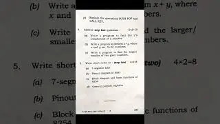 BCA 6th semester Microprocessor and assembly language programming 2022 | Microprocessor paper 2022 |