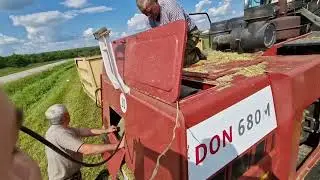 Первая поломка и полевая заправка комбайна / обработка Кукурузы. Урожая не будет ?! За Русь !