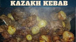 Cooking Kazakh kebab